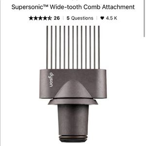 DYSON hair dryer wide tooth comb attachment